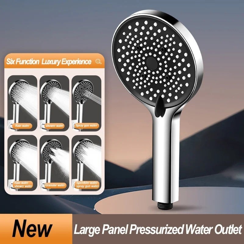 Bluejw Cross-Border 6-Function Handheld Shower Head Set - High Pressure Boosting Bathing Nozzle for Apartments & Hotels - Image 4